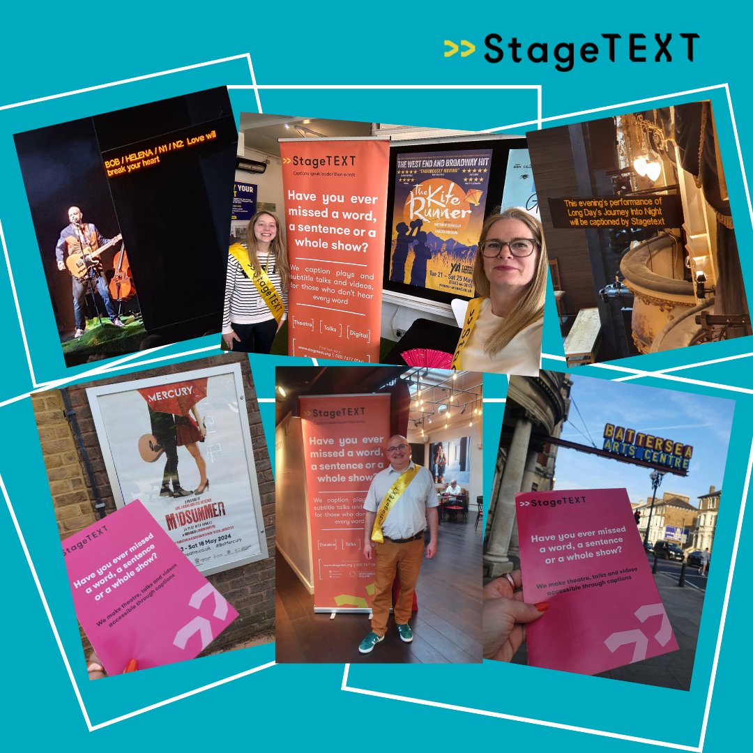 We wanted to say a huge thank you to @YvonneArnaud @battersea_arts @KilnTheatre @mercurytheatre and Wyndham’s Theatre @DMTWestEnd for graciously hosting us during their captioned performances happening during Deaf Awareness Week. #Theatre #DeafAwareness #access #captions #deaf