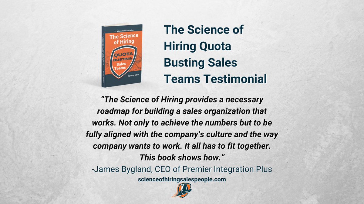 James Bygland, CEO of Premier Integration Plus, sings the praises of 'The Science of Hiring' in this lovely testimonial. 
#ceo #sales #news #work #salesteam #newceo #bigbusiness #ownbusiness #namebrand