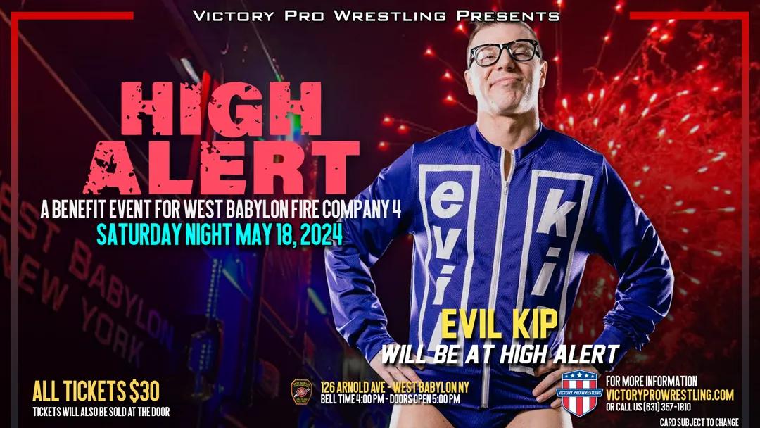 Saturday is the Evil Kip return to @VPW_Wrestling for High Alert. My personal alert level is a medium, I can't speak for the other losers on the show. #IAmEvil #VPWSellsOut #wrestling #HighAlert
