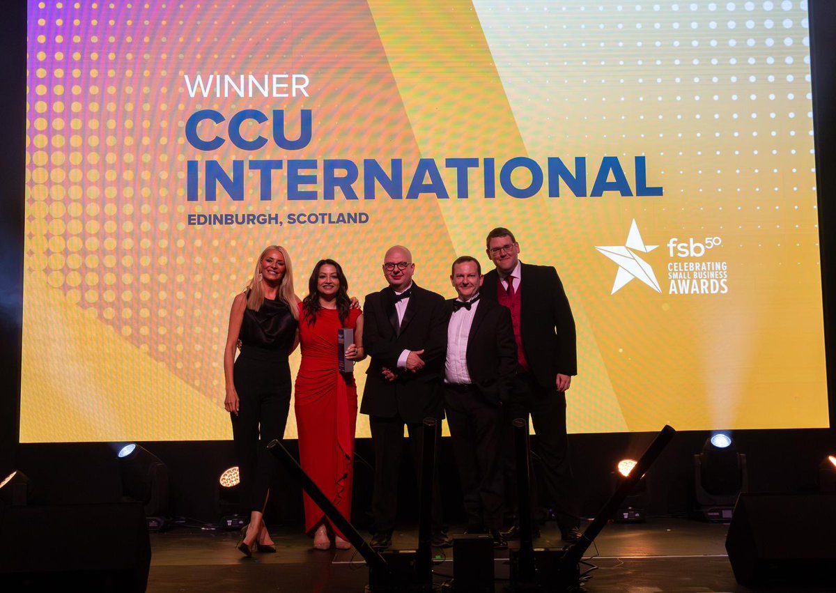 Amazing week in which we con four business awards for our university spin out company CCU International, including the converted overall UK Small Business of the Year. Great team revolutionising low energy carbon capture. #CCUInternational #UniversityofSheffield