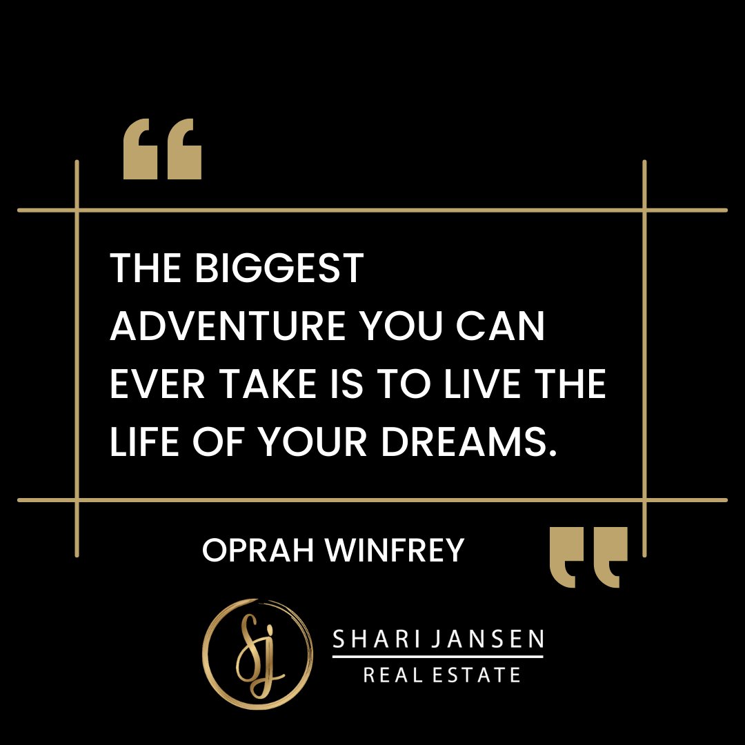 'The biggest adventure you can ever take is to live the life of your dreams.' - Oprah Winfrey . . . . #ShariJansen #EastsideRealEstate #KW #KellerWilliams #KWEastside #KWKirkland #BellevueRealEstate