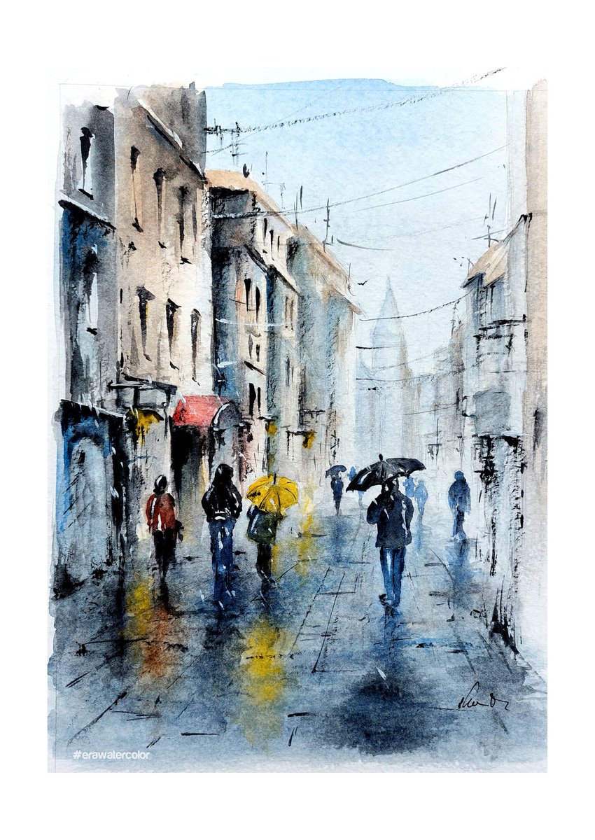 Afternoon rain.
My older #watercolor work. 
#art #StreetArt #arte #painting