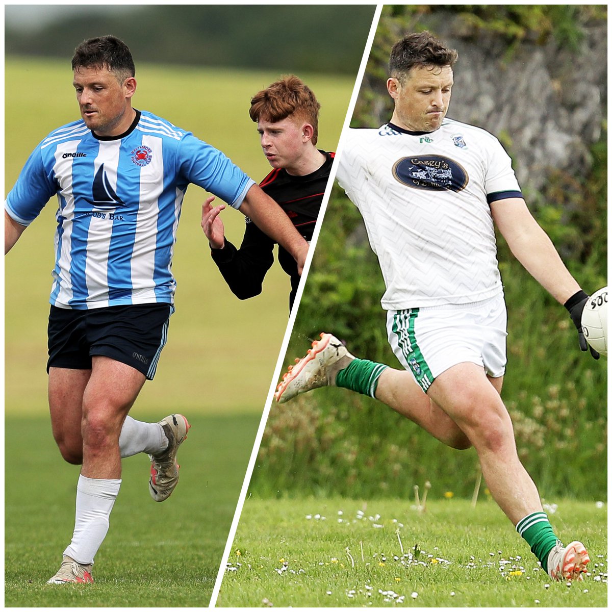 Dan MacEoin had an eventful Sunday. First, he kicked 1-9 as @IlenRoversGAA won their first game in over a year, and then he scored for @BaltimorecrabFC in their Championship Cup final loss to Drinagh Rangers B. Peter O'Driscoll also played both games. 📷 Paddy Feen