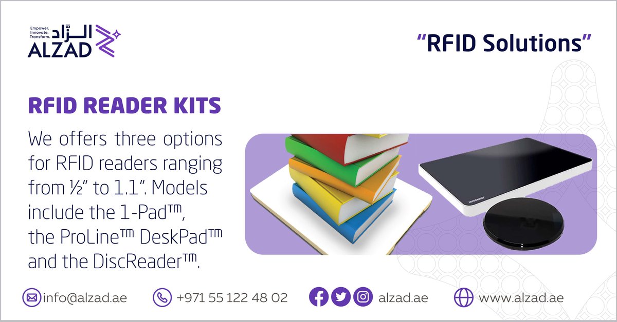 ALZAD_ae's tweet photo. RFID Solutions - RFID READER KITS. For more Details: Info@alzad.ae #alzad #library #abudhabilibrary #dubailibrary #sharjahlibrary #مكتبةدبي #مكتبةالشارقة #مكتبةابوظبي #uniquelibrary #librarytechnology #LibraryRFID #librarysecurity #RFIDsoftware #rfidreader https://t.co/ES5FEtPB25