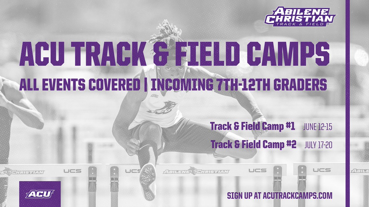 #ACUTF is hosting TWO Track Camps this summer covering ALL events (Sprints, Distance, Hurdles, Throws) for incoming 7th-12th graders.

Come to ACUTF Camp and learn what it means to compete for Christ at the highest level.

📅 June 12-15

📅 July 17-20

acutrackcamps.com