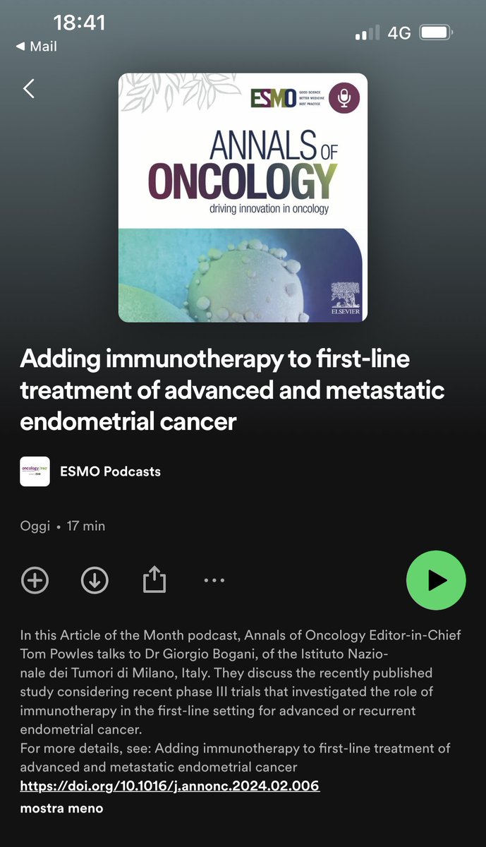 The podcast is now available on
open.spotify.com/episode/3HlxTY…

#immunotherapy #endometrial #cancer