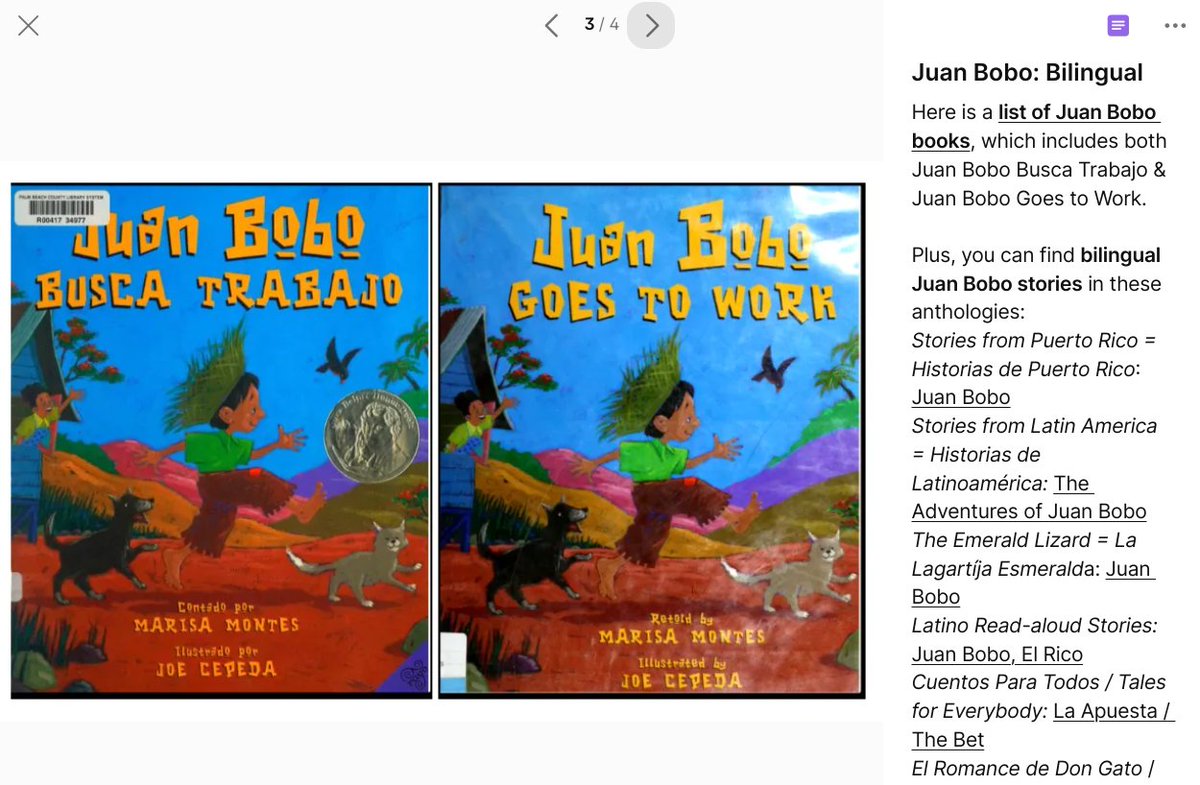 OnlineCrsLady's tweet image. gathering materials for #MYFest24 Wise Fools, I spent the morning looking for JUAN BOBO stories at @InternetArchive and what a bonanza: I found so many great stories in English AND in Spanish PLUS some bilingual editions: 
padlet.com/laurakgibbs/fo…

yay #ControlledDigitalLending!!!