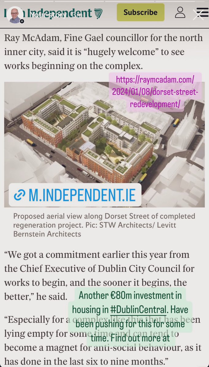 Confirmation that construction for the redevelopment of #DorsetStreet this imminent. Having been pursuing this now for some time. €80m investment in new and better housing for the #NorthInnerCity and across #DublinCentral. #LE24 #McAdam1