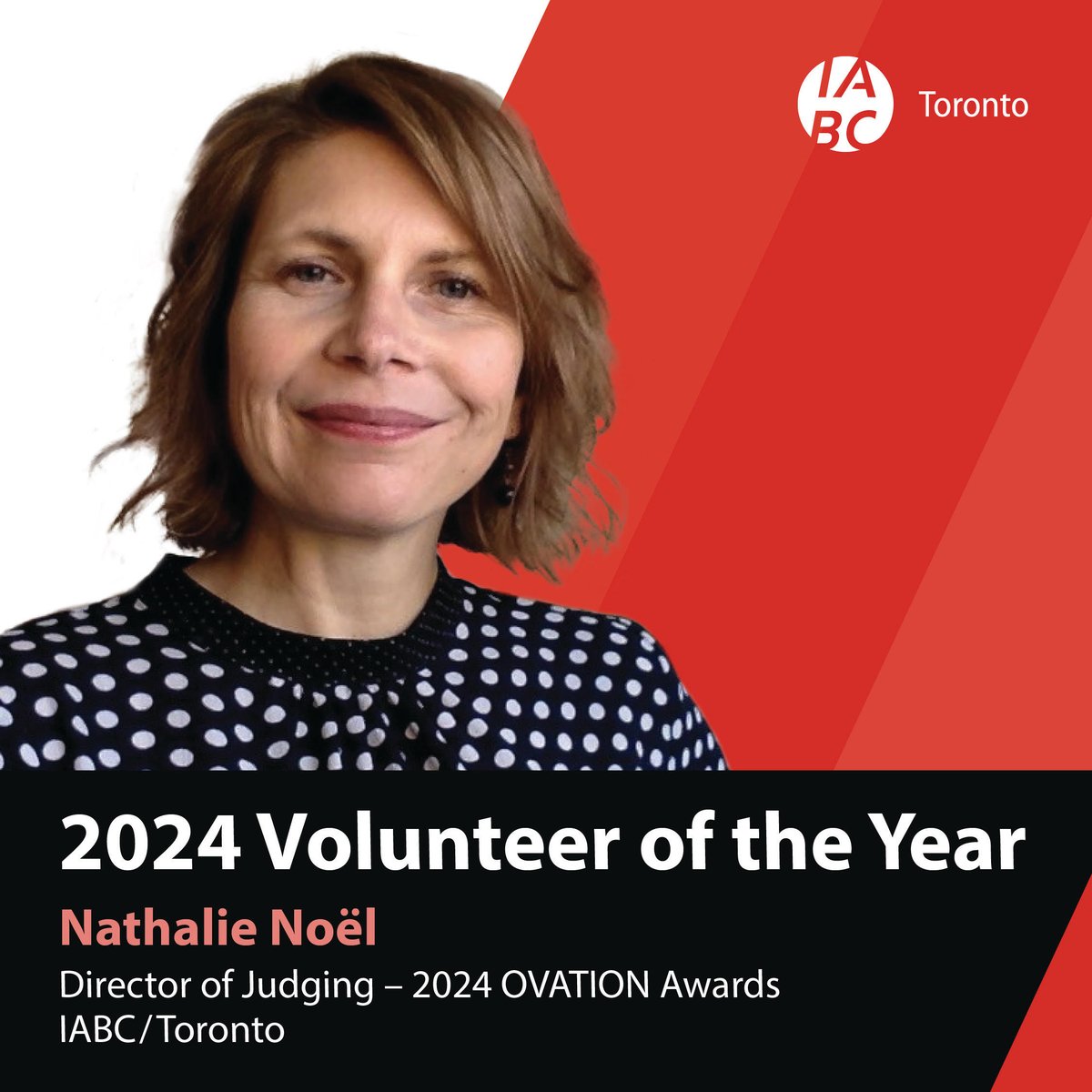 Nathalie Noël is IABC/Toronto's #VolunteerOfTheYear! From #branding to #marketing, her #leadership shines through. This year, she spearheaded the #OVATION24 judging process, ensuring a seamless experience for all. Join us in congratulating Nathalie!
#IABC #IABCTO #Communications