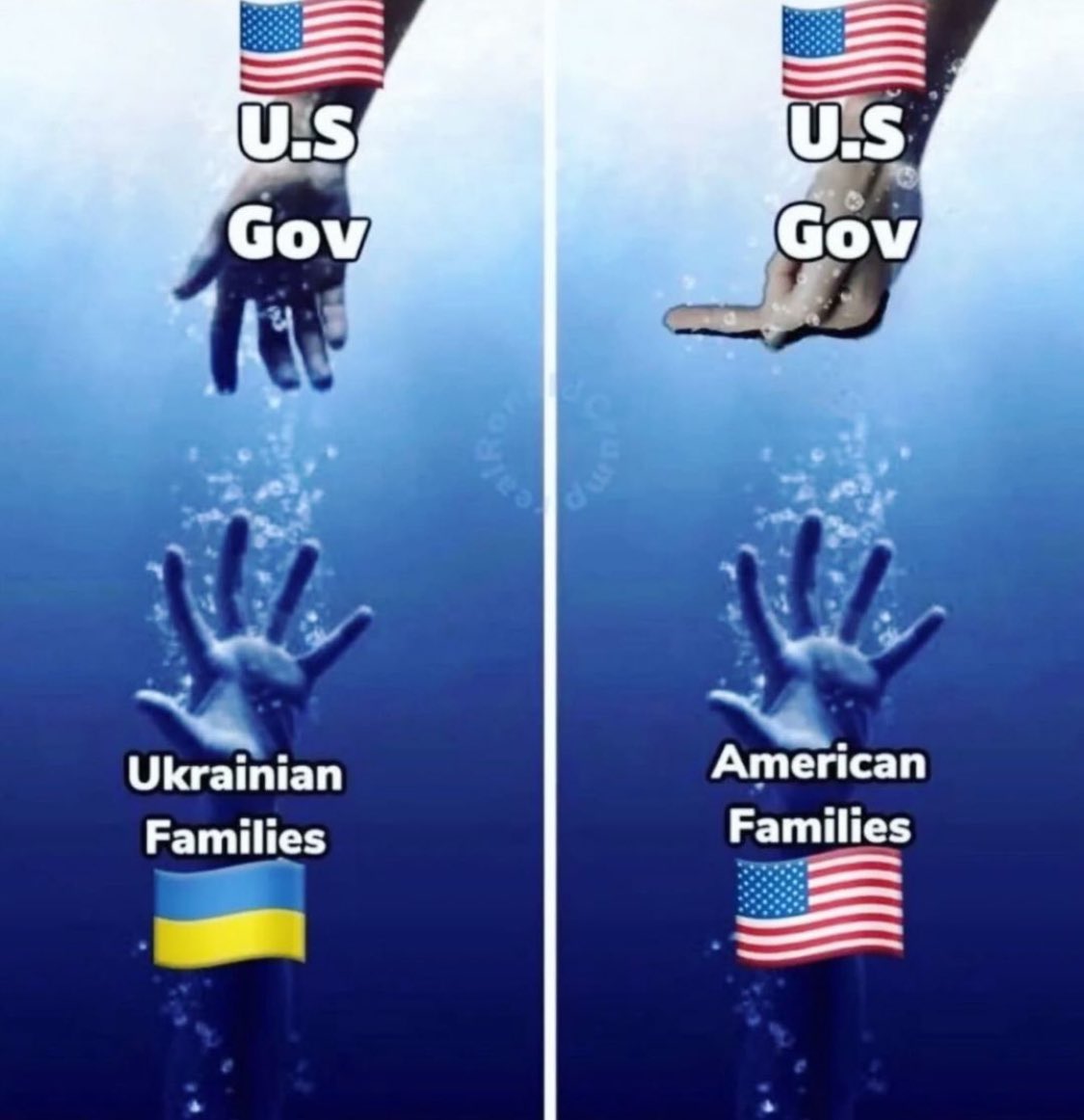 This is a great representation of what this Biden government thinks about us versus Ukraine.
