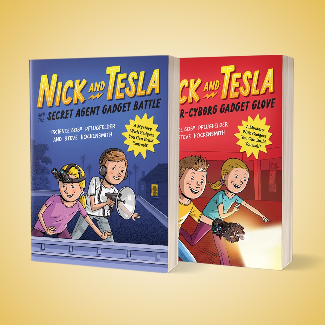 The third and fourth books in the popular Nick and Tesla series are out in paperback TODAY! 💥 This middle grade mystery series is full of action-packed adventures, engaging illustrations, and DIY science projects to do at home. Pick yours up wherever you get your books!