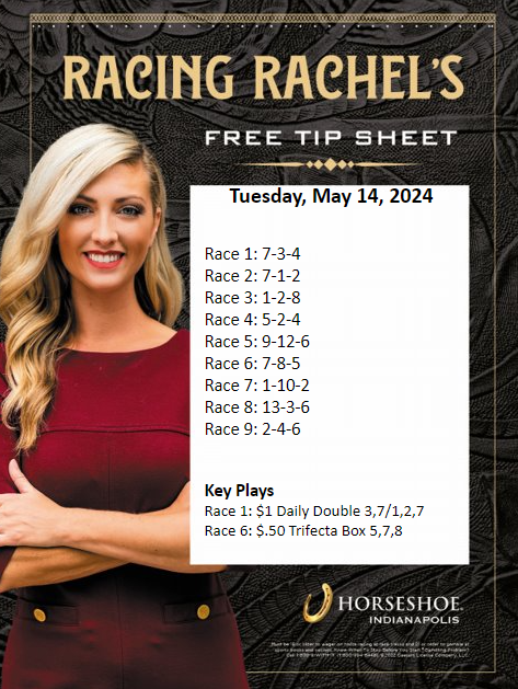 Today's tipsheets @HSIndyRacing for @RacingRachelM @MrBAnalyst and QH Analyst @MarthaClaussen for Tuesday, May 14 - First Post at 2:10PM #racelikeacaesar @IndianaTOBA @IndianaHBPA @INThoroughbred @IndyTBAlliance