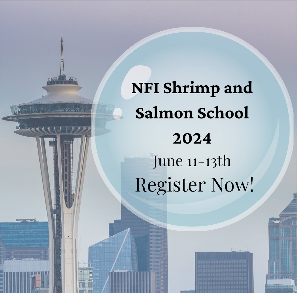 There's less than a month left until NFI's Shrimp &amp; Salmon School in Seattle, WA! Have you seen the agenda? If you haven't, take a look at some of the activities and register today: cvent.me/ZBvDZL