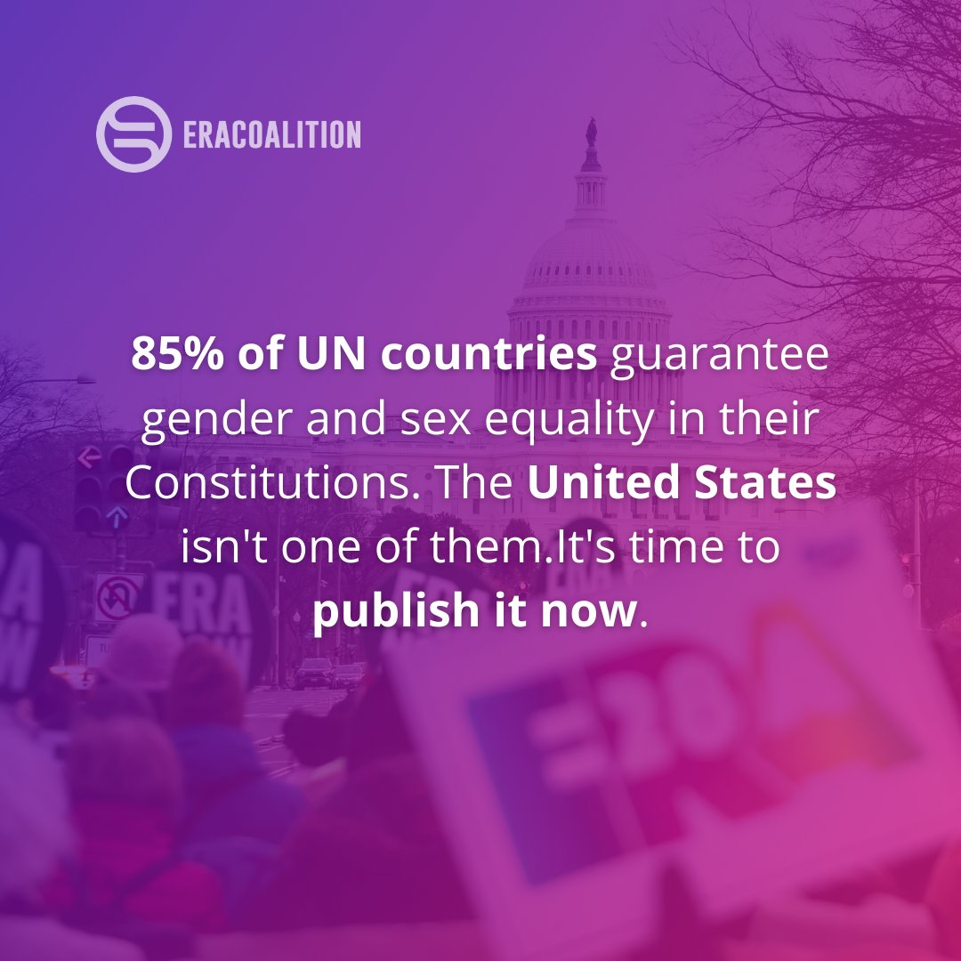 The United States is the only modern democracy that does not include sex equality in their Constitution. It's time to change that. #ERANow