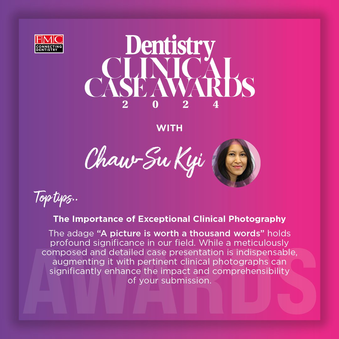 Dr Chaw-Su Kyi emphasises the importance of exceptional clinical photography in Clinical Case Award Entry's. The countdown is on for the entry deadline, don't miss the opportunity! Register today more or submit your entry👇 dentistry.co.uk/dentistry-clin… #clinicalcaseawards #CCA24