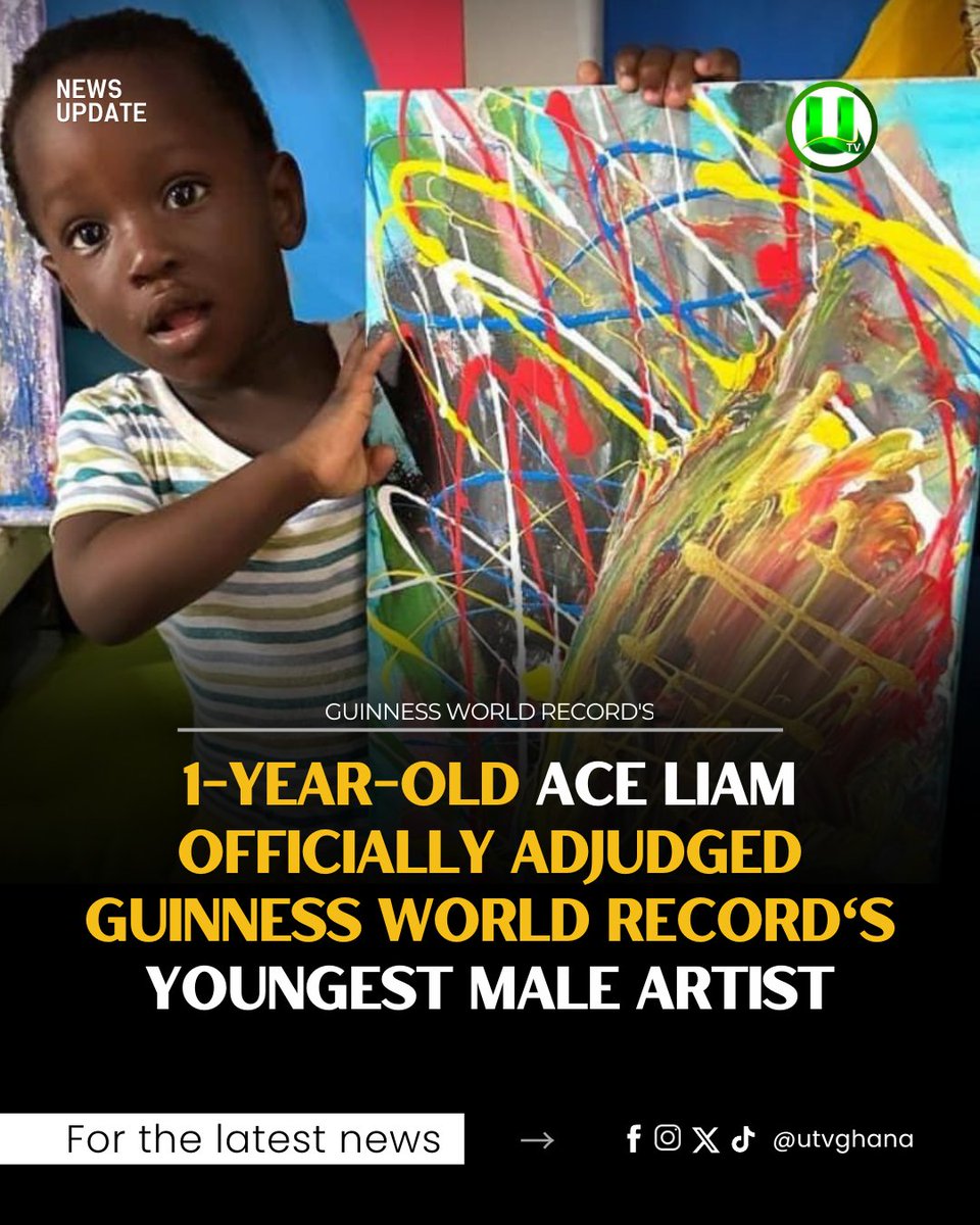 Ghanaian toddler Ace Liam has been confirmed as the new Guinness World Record holder for the Youngest Male Artist

#UTVGhana