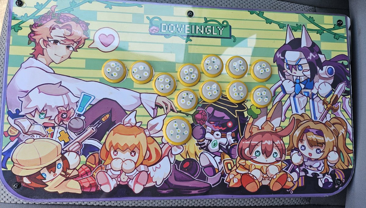 finally got my new stick art printed and installed. kinda bummed I don't play half these characters anymore but it's still very cute.