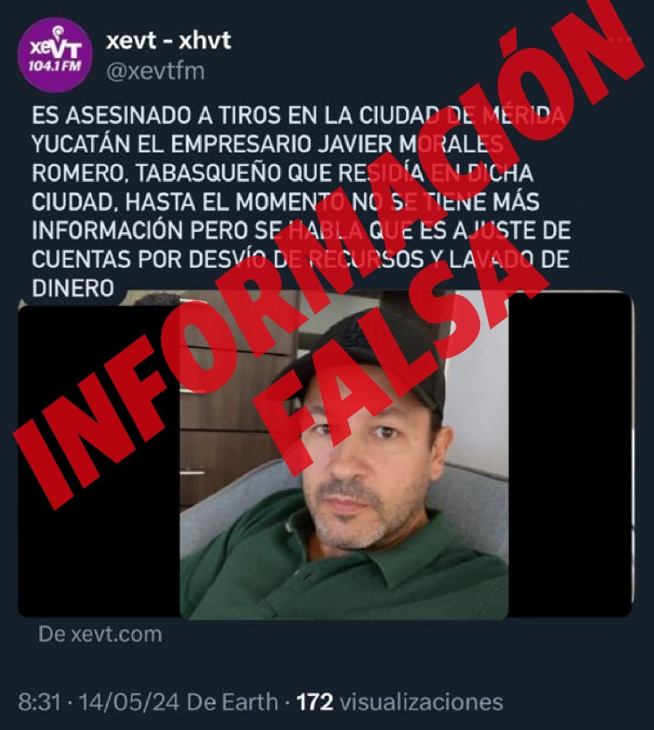 xevtfm's tweet photo. ⚠️ #IMPORTANTE 💬Circula publicación #FALSA ✖️adjudicada a la #XEVT; exhortamos a la población a que omitan el mensaje 📲

@ConfirmadoTab https://t.co/hNEtQgXyQd