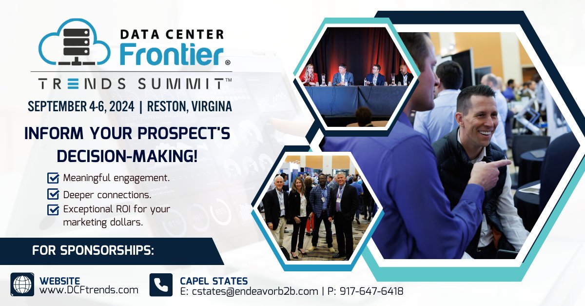 Meaningful engagement. Deeper connections. And a memorable experience that will drive exceptional ROI for your marketing dollars. Sponsor the #DCFtrends Summit and inform your prospect’s decision-making. Learn more at DCFtrends.com. #datacenter #hyperscale #colocation