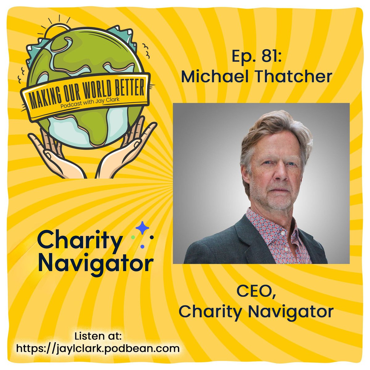 Our CEO @mthatcher stopped by @jlclark7's “Making Our World Better” podcast to discuss the evolution of Charity Navigator and the status of intelligent giving in 2024. Check out the full episode below! #NonProfits #Philanthropy #Charity podcasts.apple.com/us/podcast/mak…