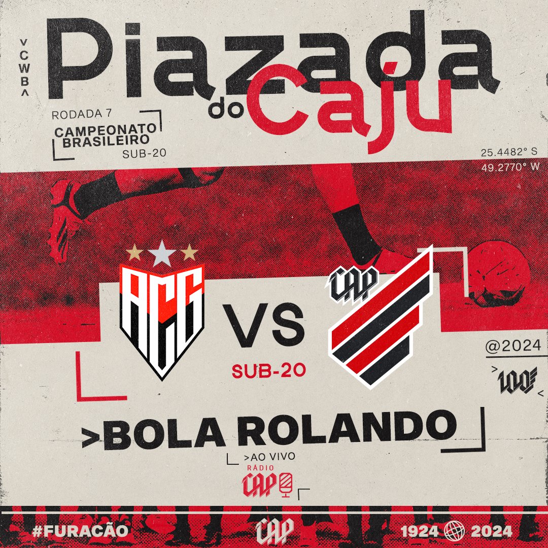 ⚽️ Bola rolando para #ACGxCAP pelo Brasileiro Sub-20! Pra cima, piazada! 📺 youtube.com/watch?v=x7R7wo… 🎙️ redefuracao.com.br #Athletico #PiazadaDoCaju