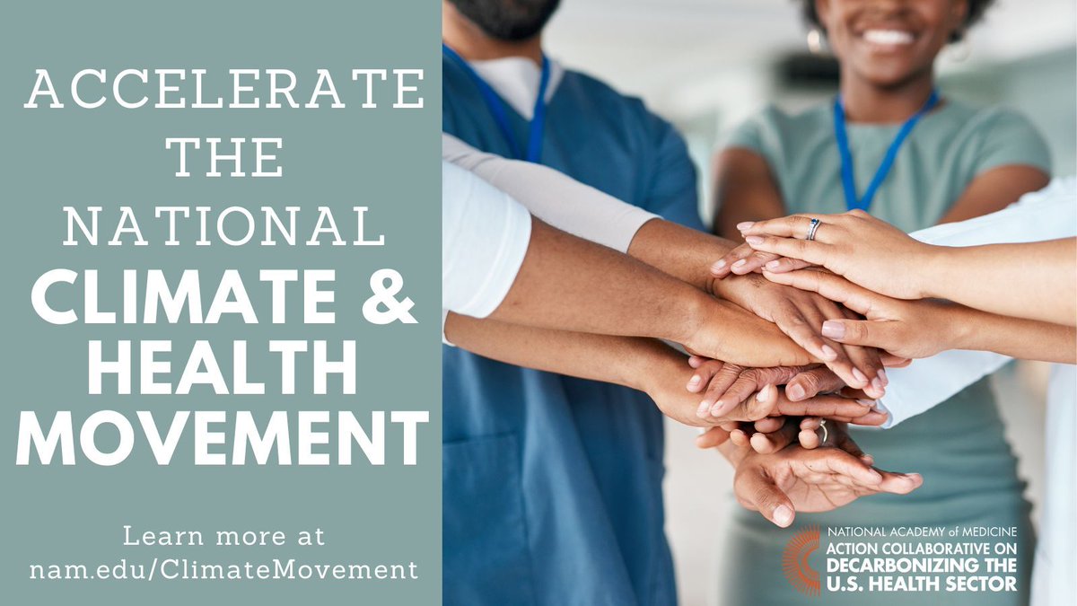 The NAM is accelerating the national climate and health movement and welcomes any and all health-related organizations to join us, no matter where you are in your sustainability journey. Join the movement today: buff.ly/3JAM9wo #ClimateActionforHealth