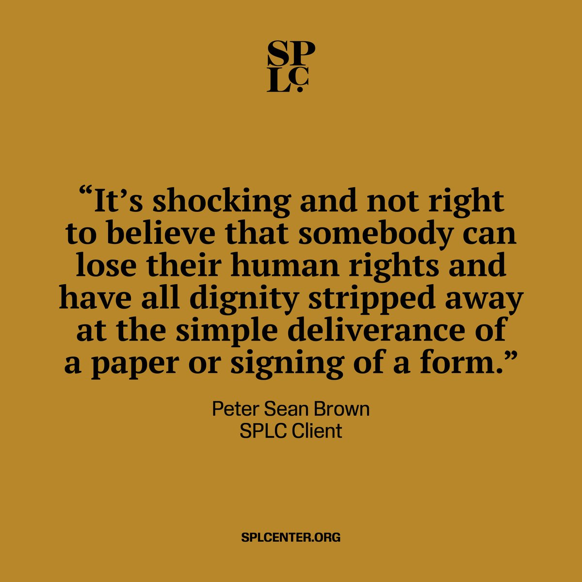📣The SPLC is headed to court seeking justice for Peter Sean Brown, a Philadelphia-born man who was unlawfully detained in 2018. #ImmigrantJustice His case highlights the dangers of ill-equipped local police enforcing immigration laws. More on the suit📲: bit.ly/3bL8Yex