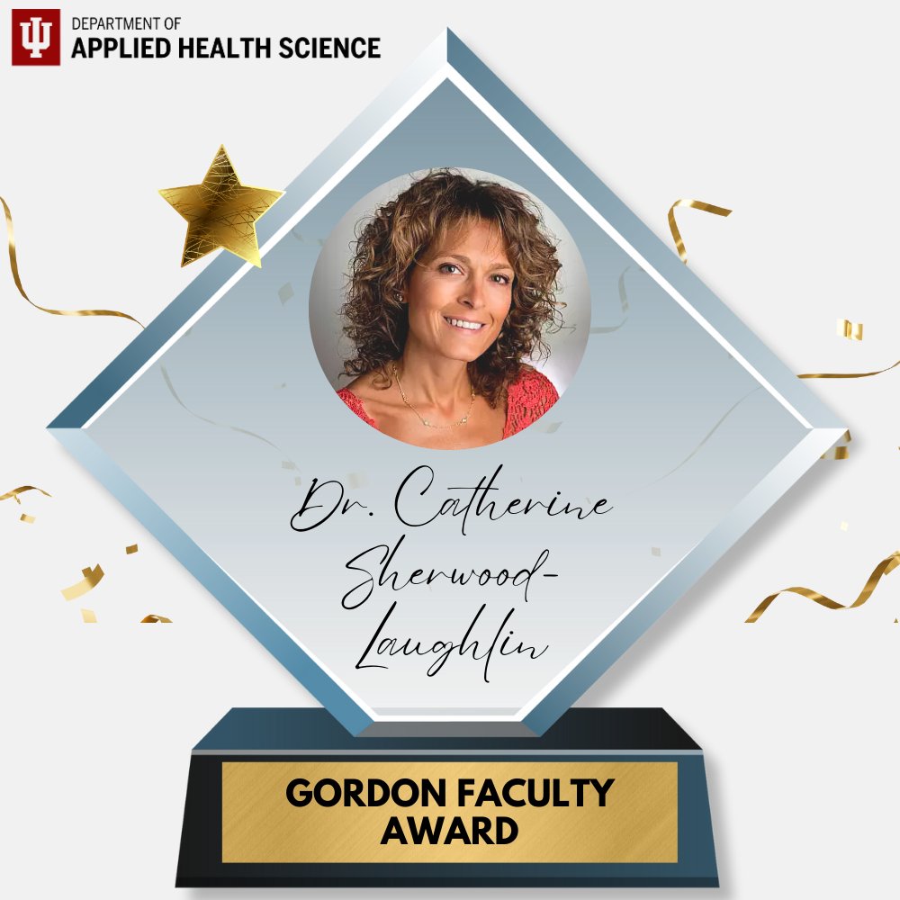 Huge congratulations to Dr. Catherine Sherwood-Laughlin, Clinical Professor in the Department of Applied Health Science, who was recently honored with the Gordon Faculty Award! #StudentLife #FacultyAward