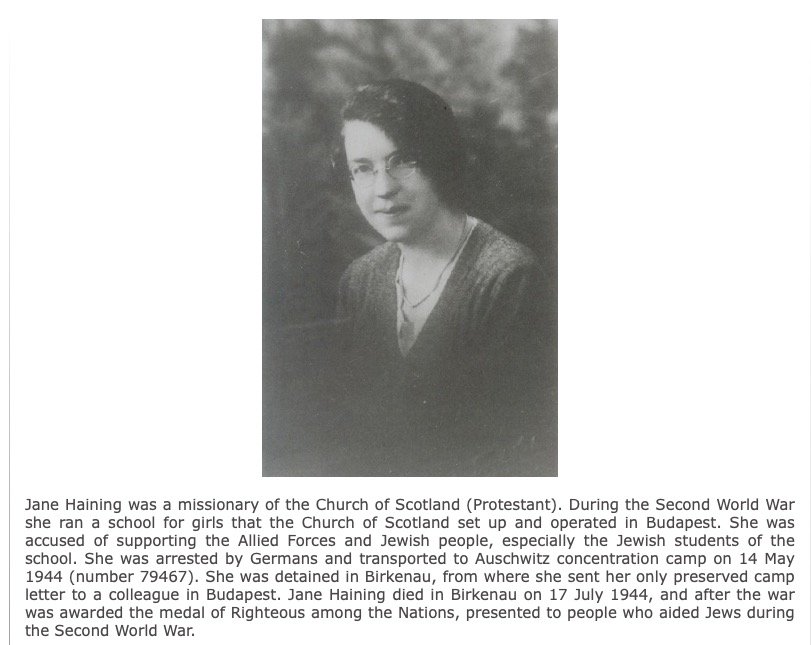 14 May 1944 | Jane Haining, a @churchscotland missionary in Budapest became a prisoner of #Auschwitz. She received the number 79467. She perished in the camp on 17 July 1944. Haining was recognized by @yadvashem as a Righteous Among the Nations.