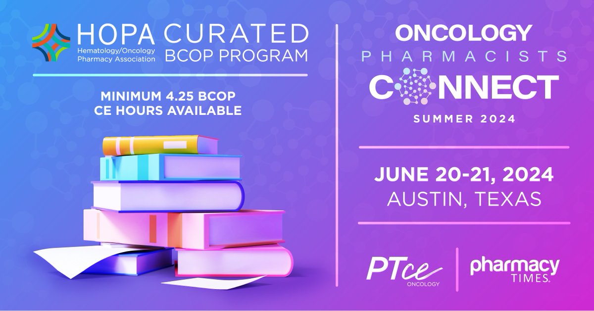 Mark your calendars! Following Summer Connect 2024, HOPA will be hosting a Curated BCOP Program, featuring a minimum of 4.25 BCOP CE hours! Learn more: bit.ly/3UUlXn9 @HOPArx @Pharmacy_Times #OPCSummer2024 #ConnectSummer2024 #oncology #CEcredit #PTCE #pharmacy #oncopharm