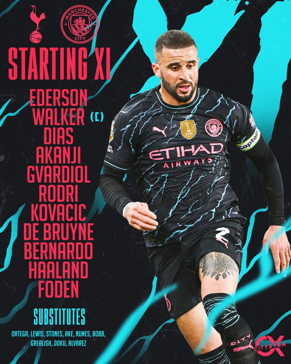 Official: #ManCity Starting XI vs Tottenham.