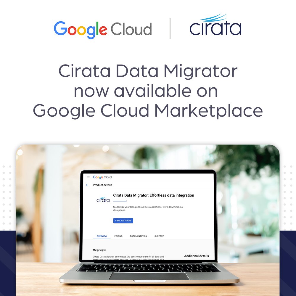 We are thrilled to announce Cirata Data Migrator is now available on @GoogleCloud Marketplace!🎉

For more information, read the press release below:

cirata.com/news/article/c…

#GoogleCloud #GoogleCloudPartners #GoogleCloudMarketplace