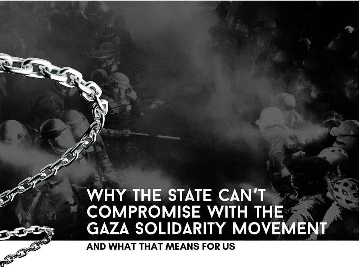 'We have prepared a zine version of our analysis, 'Why the State Can’t Compromise with the Gaza Solidarity Movement.'

crimethinc.com/zines/why-the-…

'Please print these out and distribute them.'