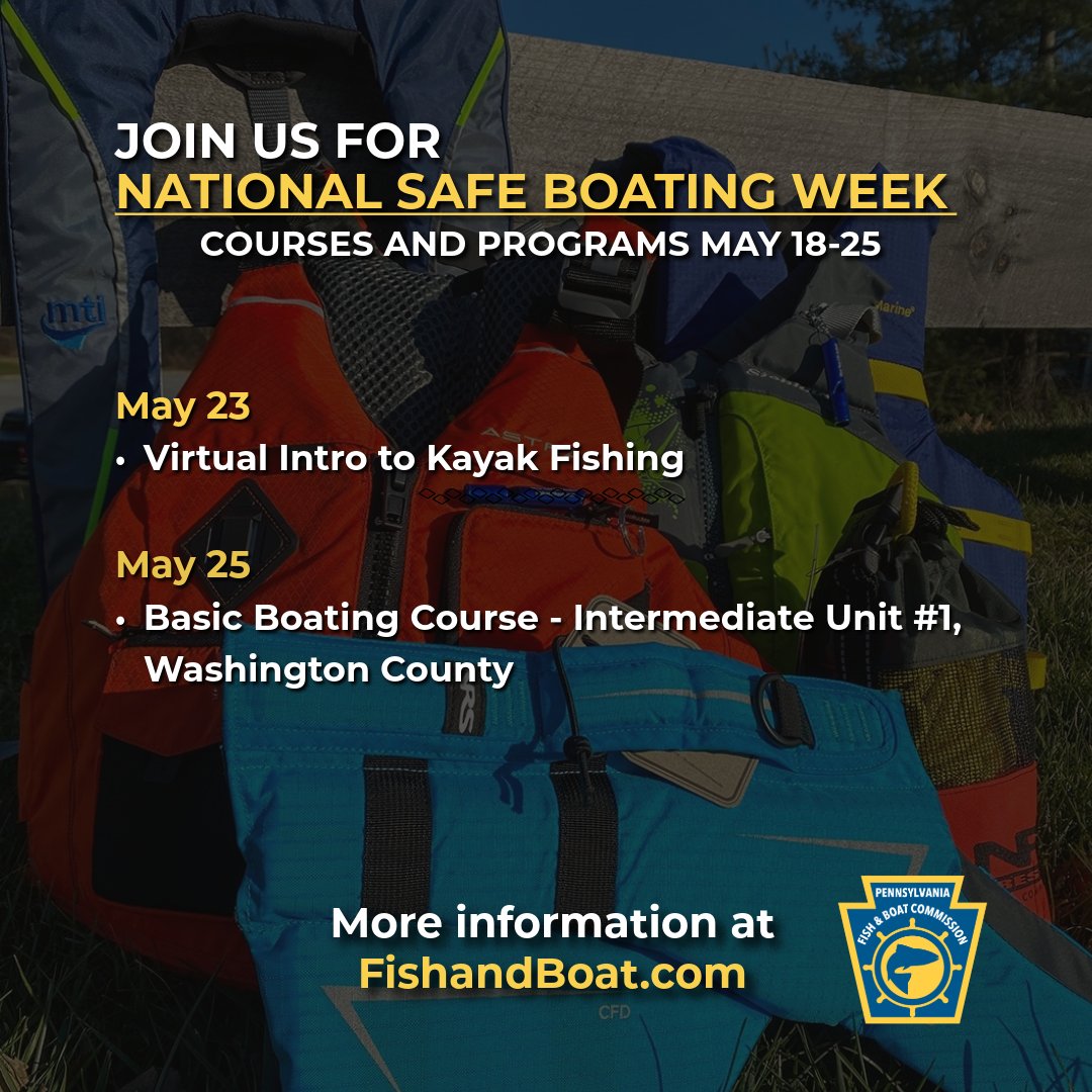Make sure you and your crew are ready to get out on the water by taking a paddling or boating course to kick off National Safe Boating Week! 😎There's still time to register: ow.ly/9Vch50RBYfH #NationalSafeBoatingWeek #WearIt #Safety #Paddling #Boating