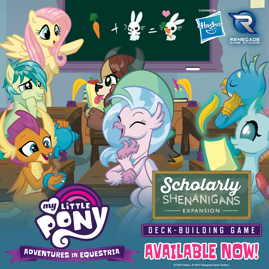 Class is in session! 📚✏️ The My Little Pony Deck-Building Game: Scholarly Shenanigans Expansion is AVAILABLE NOW! Order Here 👉 brnw.ch/21wJM5a