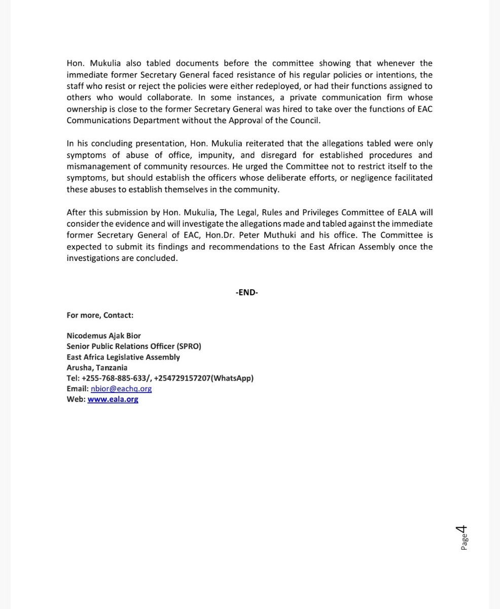 How Peter Mutuku Mathuki ran down the East African Community Secretariat: Abuse of office and other corruption allegations. Reward? Ambassadorial position in President @WilliamsRuto's government #IllicitTrade #IllicitTradeKE