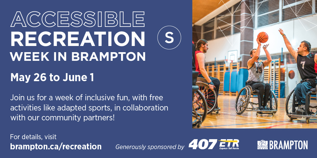 In recognition of National AccessAbility Week, the City of Brampton is hosting a week filled with free activities and sports for everyone to take part in through Accessible Recreation Week in Brampton. Learn more 🔗: ow.ly/Tm9p50RFXBT @407ETR