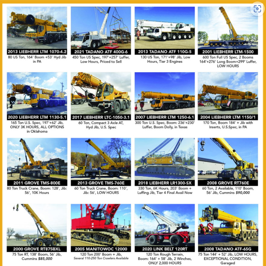 2019 LIEBHERR LTM 1130-5.1 , LR1300SX, LR1200, LR1400SX cranenetwork.com/blasts?id=ee68… #LiebherrCranes #CraneSales #CranesforSale #Lifting #Rigging #Cranes #UsedCranes #QualityCranes #CraneNEtwork