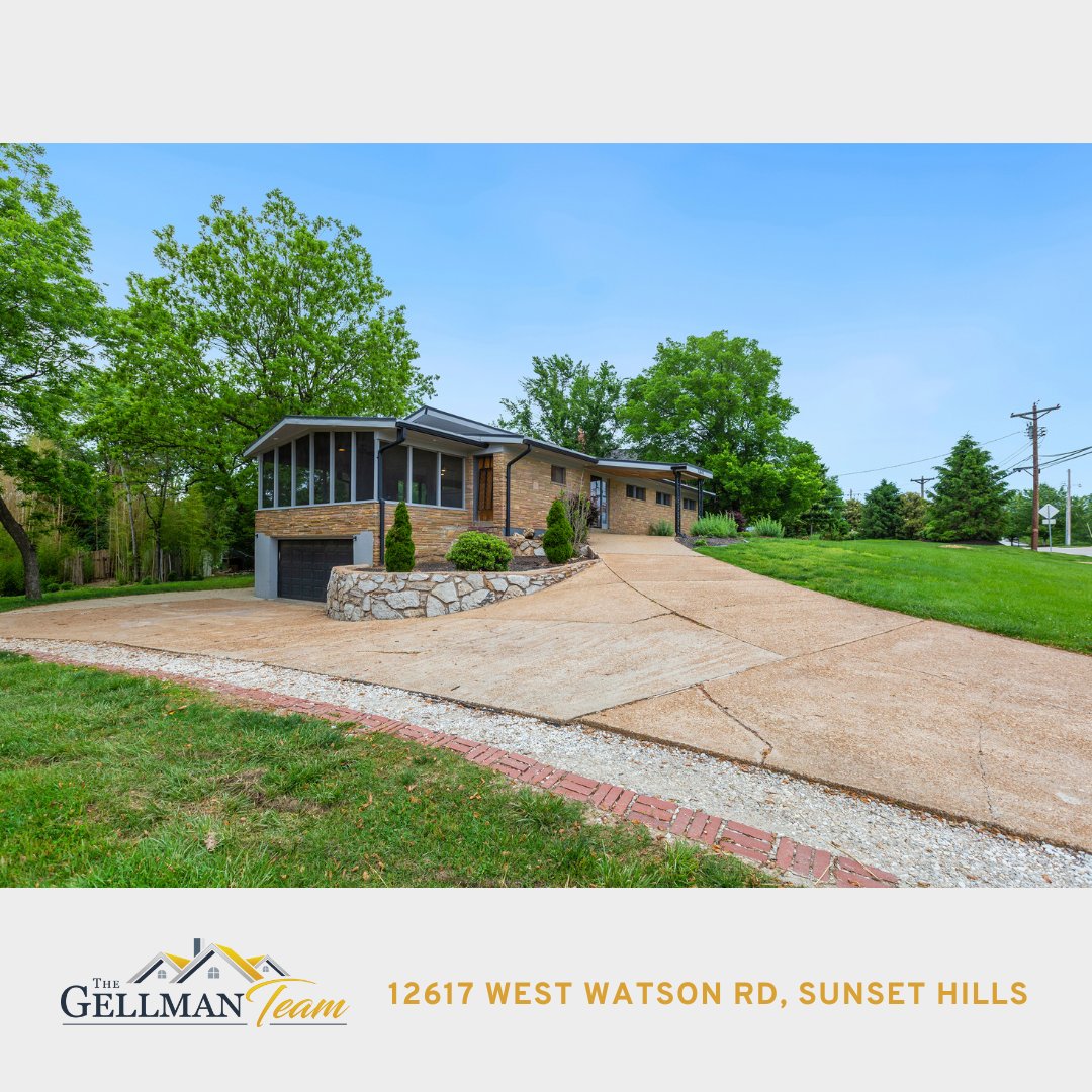 Just Listed! 12617 West Watson Rd, Sunset Hills 63127
12617WestWatson.com
For 24 hour information, call 314.627.0866 code 6179
Get Instant Home Value: TGTvalue.com
Search all Homes: TheGellmanTeam.com
#thegellmanteam #SunsetHills #justlisted #homeforsale