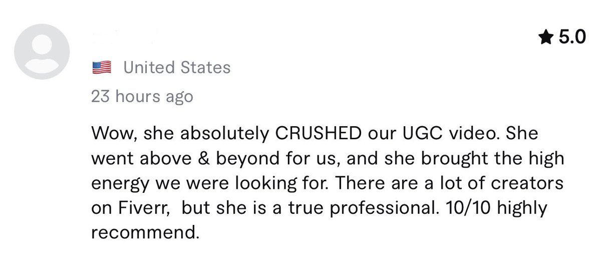 Still getting 5 star reviews for work I wrapped up before leaving for vacation. Thankful 🙏🏼

If you’re looking for a UGC creator who will perform beyond your expectations, send a DM or email 📧nadinesinnyc@gmail.com 🪄✨
#UGCcreator #ugccreatorneeded #ugccommunity