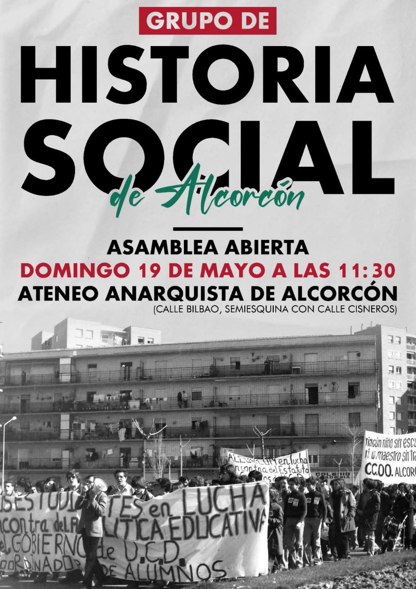 Nos hacemos eco de esta interesante iniciativa en el Ateneo Anarquista de #Alcorcón