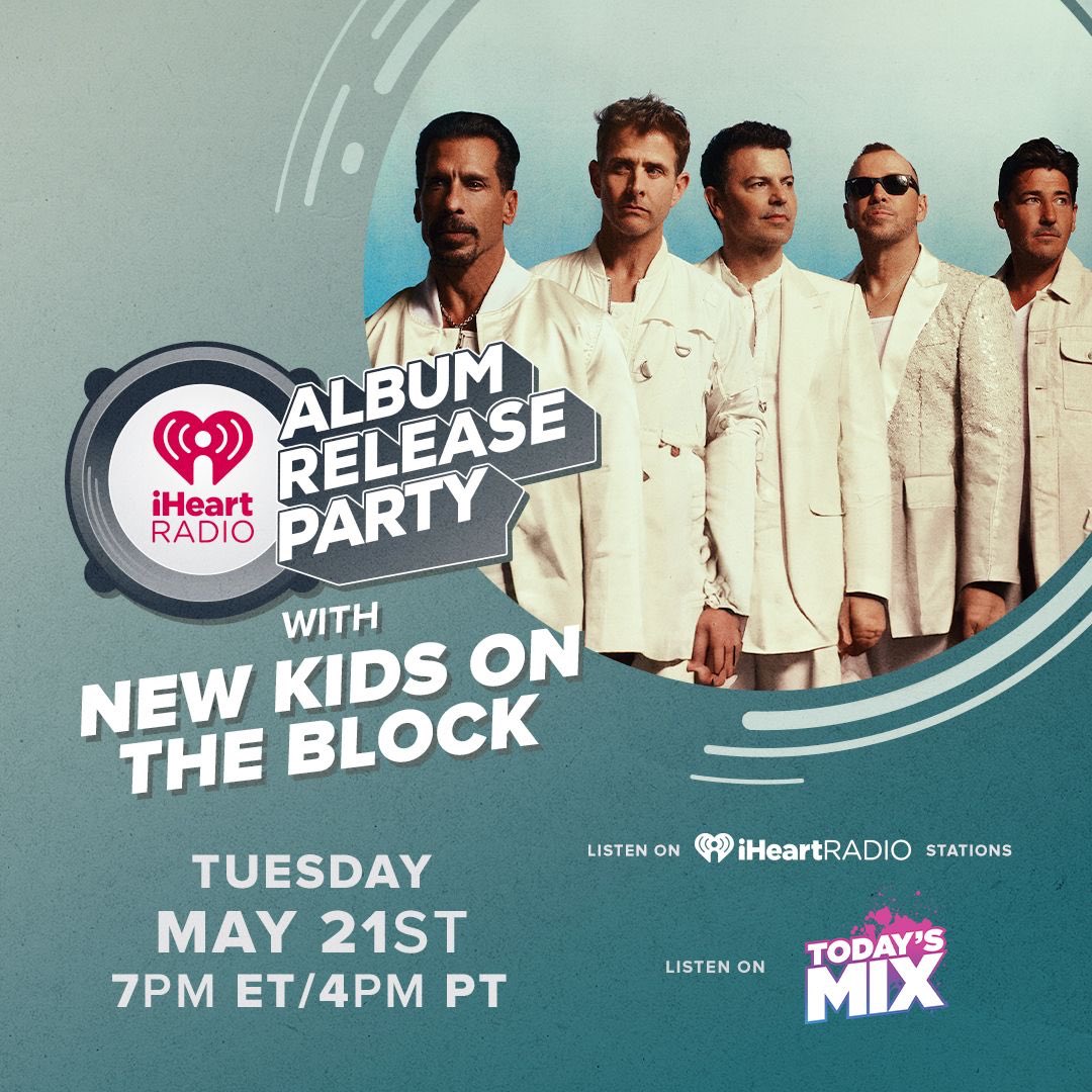 We’re celebrating our album release with @iHeartRadio on May 21st! Save the date and be sure to tune in! #iHeartNKOTB ihr.fm/TodaysMixX