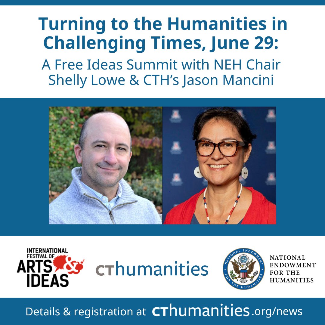 Excited CTH's Jason Mancini will join @NEHgov Chair Shelly Lowe at the 2024 @ArtIdea for a FREE summit, 'Turning to the Humanities in Challenging Times.' Learn more and reserve your spot at cthumanities.org/news