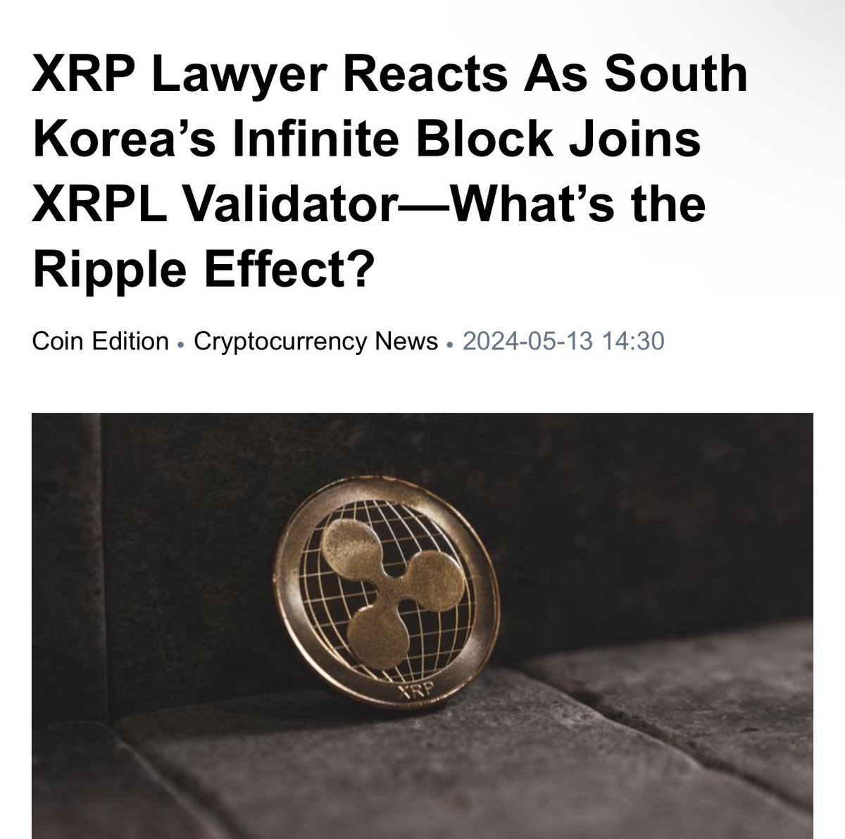 South Korea-based cryptocurrency service provider Infinite Block will focus on expanding the #XRPL ecosystem, offering XRP-focused services to various corporations! 

XRPL will rule the CBDC space, its clear that it is becoming a reality!

CTF token, the top DeFi token on XRPL is…