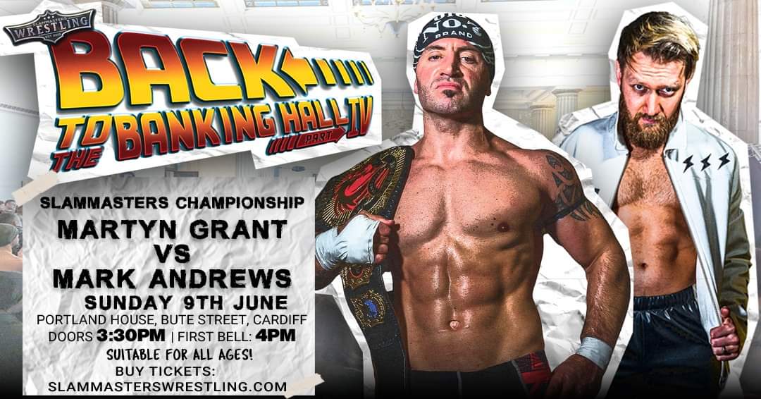 Match Announcement!! With the Slammasters Championship on the line, it's @MartynGrant88 Vs @MandrewsJunior !! 75% Of Tickets Sold!! 📅 June 9 📍 Portland House, Cardiff ⏰ 4pm Start 🎟️ SlammastersWrestling.com/cardiff