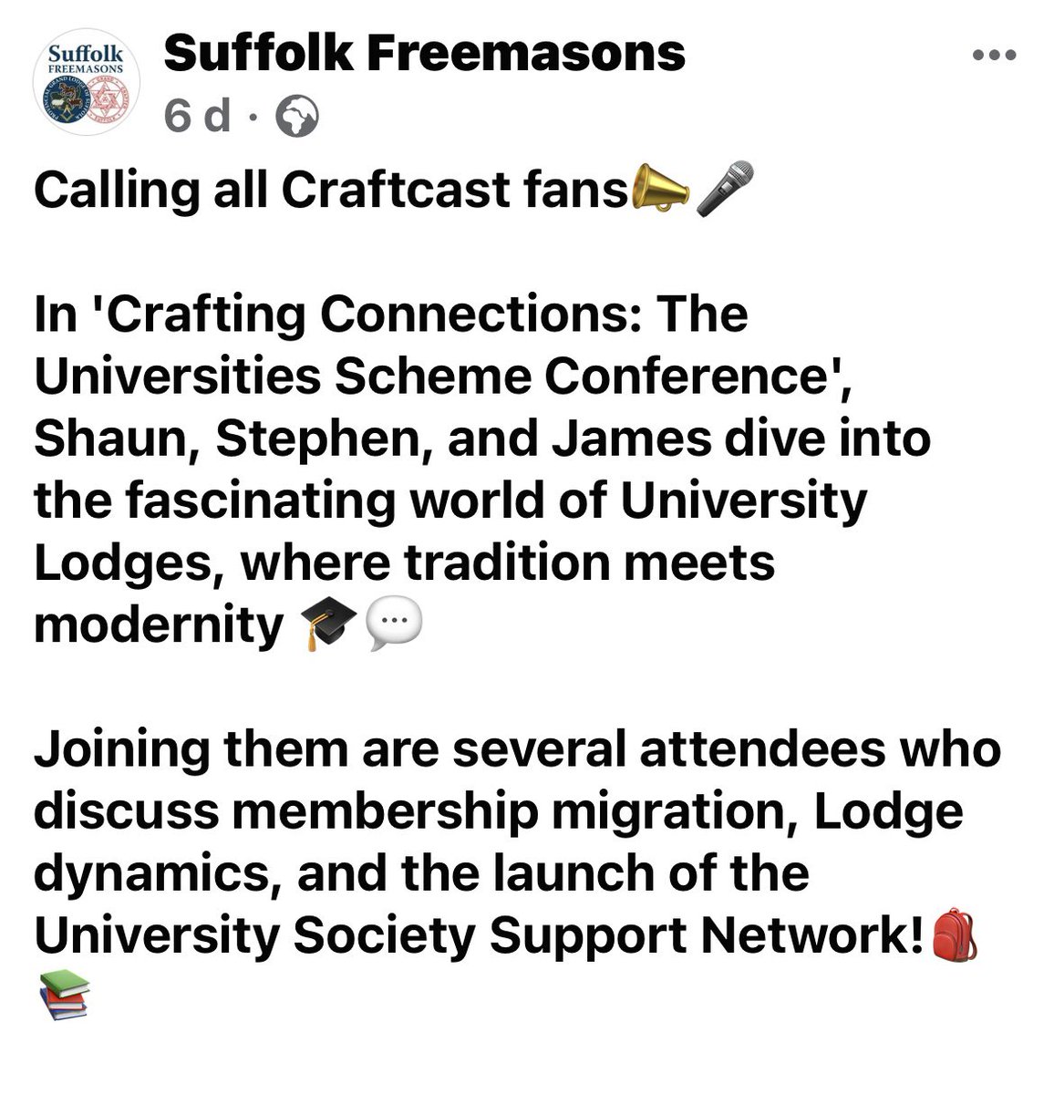 Calling all Craftcast fans
#suffolk #freemasons  Tune into the latest episode craftcast.captivate.fm/listen