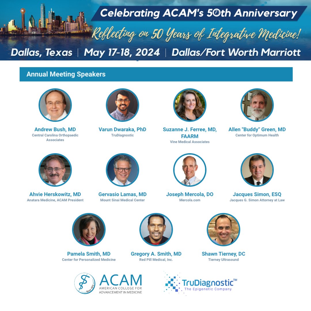Delighted to share that we’ll be participating in the 2024 Annual Meeting of the <a href="/ACAM_ORG/">ACAM.org</a> for their 50th Anniversary on May 17-18 in Dallas! Join us as Dr. <a href="/VarunDw/">Varun Dwaraka, Ph.D.</a>, Head of Bioinformatics, presents on 'Epigenetic Clocks: Revolutionizing Aging Measurement and Reversal.'#ACAM2024
