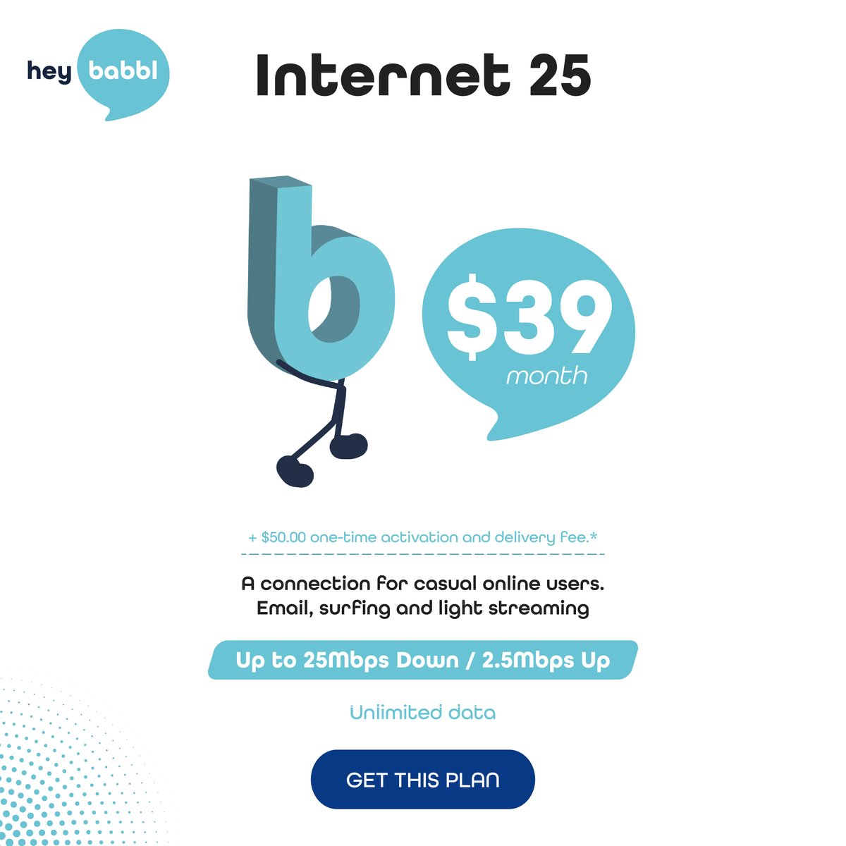 heybabbl's tweet photo. Great Internet - Great Customer Service - Great Starting Price

#HeyBabbl
#AffordableInternet
#SimpleSwitch https://t.co/80iEoVI2nv