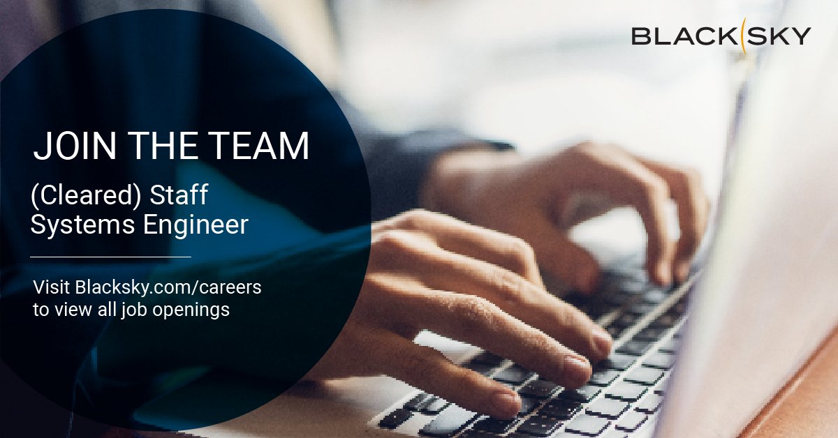 Have an active TS/SCI clearance with a background in #engineering? We're looking for a Staff #SystemsEngineer based out of our Herndon, VA or Albuquerque, NM office. Learn more: boards.greenhouse.io/blacksky/jobs/…
#clearedjobs #TSSCI
