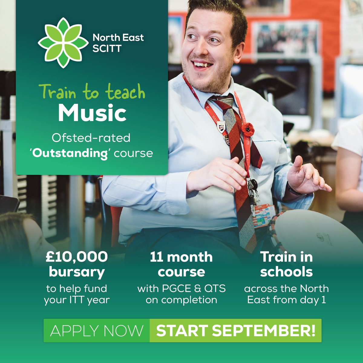 ⭐ We're recruiting ⭐ Music teacher training places! 🎶🎺 Interested? ✨ Spend a morning in school to see if teaching is for you! 🙌 Book your place: loom.ly/3KRIjGk #nejobs #northeastjobs #recruiting